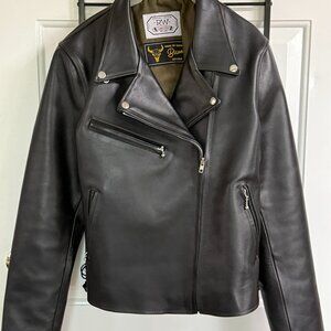 Rugged West Bespoke Chief | Bison Leather Double Rider Jacket | Ladies 2XL